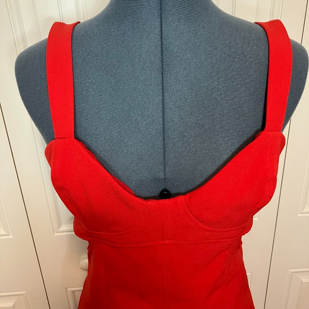 Zara Red Cut Out Bustier Bodycon Dress Size M - Picture 5 of 6